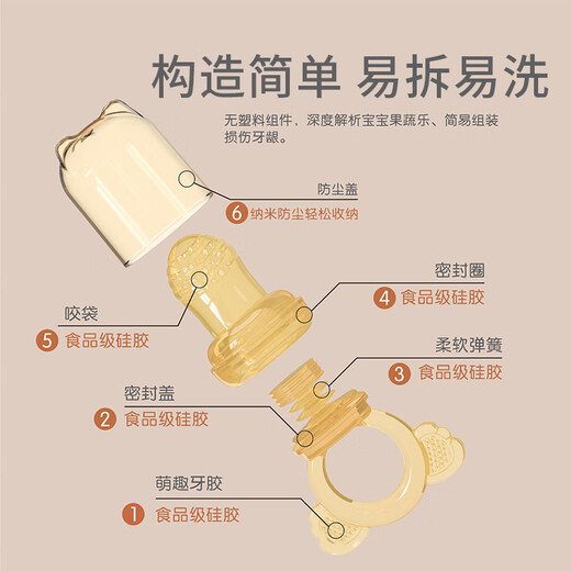 Audemars Piguet Fruit and Vegetable Bite Baby Fruit Fruit Soothing Teether for babies over 6 months old, Koala S+L size bite bag set, 2 pieces