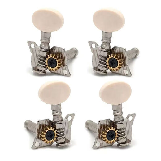 
Cheerful ukulele string knob plated round head fully enclosed small four-string guitar button ukulele string knob accessories black round head handle (1 on the left)