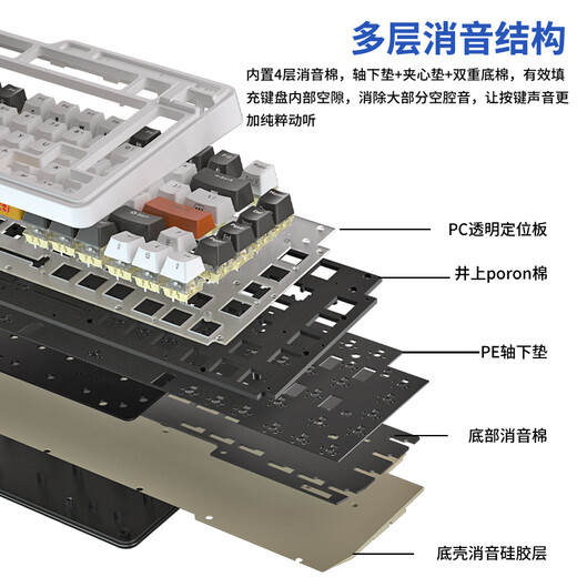 KZZI K75 mechanical keyboard wired Bluetooth wireless 2.4G three-mode gasket structure 82 keys 75 configuration PBT keycap RGB backlight time machine version TTC gold powder axis V2