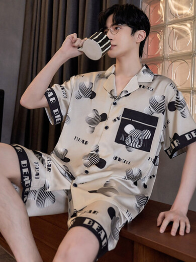 Xushansi Pajamas Hombres Pajamas Hombres Día de verano de altura corta adolescente 2025 EZJ6627 M L Código (165173C105130Jin [Jin equivale a 0.5 kg])