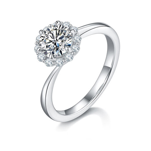 AVHE diamond ring platinum twisted arm round bud 1 carat D color cultivated diamond wedding platinum gift for girlfriend Chinese Valentine's Day Platinum diamond ring - 1 carat cultivated diamond D color/VVS No. 9-20 circle can be remarked