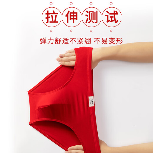
Seven Wolf Red Briefs Men's Pure Cotton Year Year Underwear Year of Snake Wedding Festive Lucky Briefs Red Men's Shorts Pure Cotton Briefs Boxed 2 3XL (185) (Suggested 145-160Jin [Jin equals 0.5 kg])