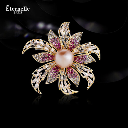 Eternelle French Eternal Bohemian Style Freshwater Pearl Brooch Women's High-end Exquisite 2025 New Corsage Bright Gold