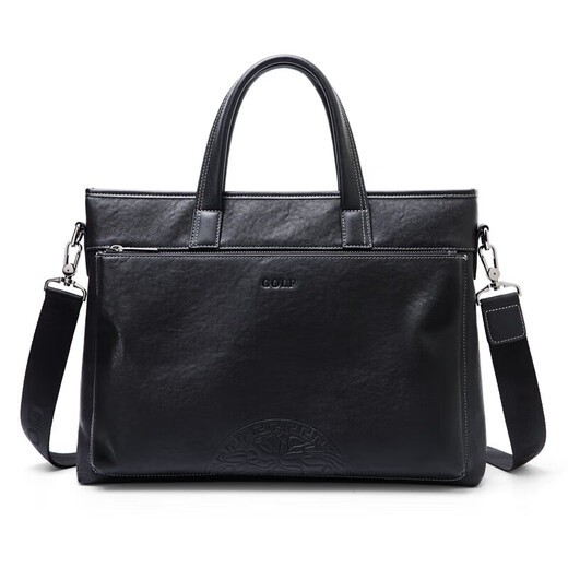 Golf (GOLF) business briefcase men's first-layer cowhide handbag men's 15-inch computer bag briefcase gift for boyfriend