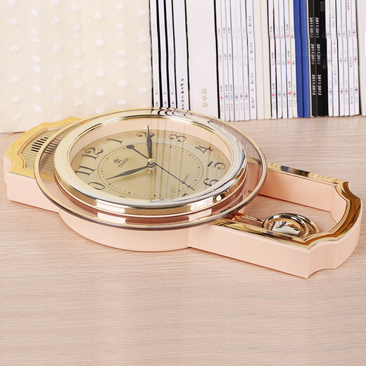 Power Power Creative Mur Corloge moderne et simple décorative Horloge européenne Mur Home Home atmosphérique Quartz Clock 16 pouces Golden Flat Swing 6173