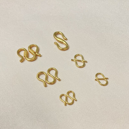 GOR Fat Donglai's same style 18K gold M buckle bracelet buckle S buckle gold-covered connecting buckle buckle connector yellow l gold necklace S buckle small size (7*8mm)