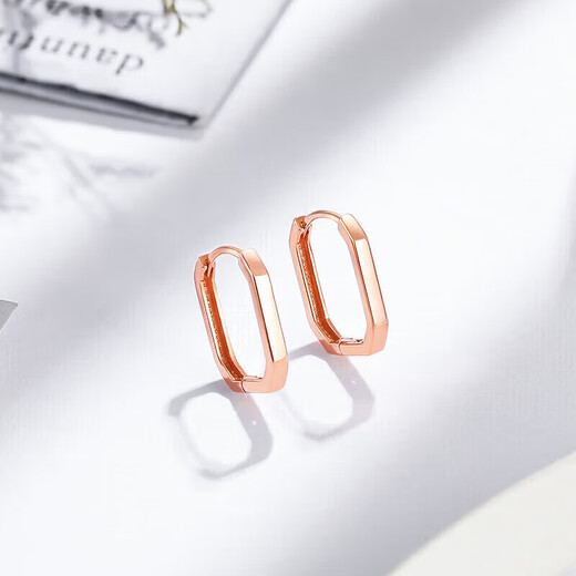 Liuguifu Jewelry 18K Rose Gold Stud Earrings Geometric Square Earrings for Women EK0200062