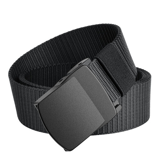 Half cigarette canvas belt men's metal-free security check automatic buckle casual versatile outdoor belt men's and women's trouser belt military training