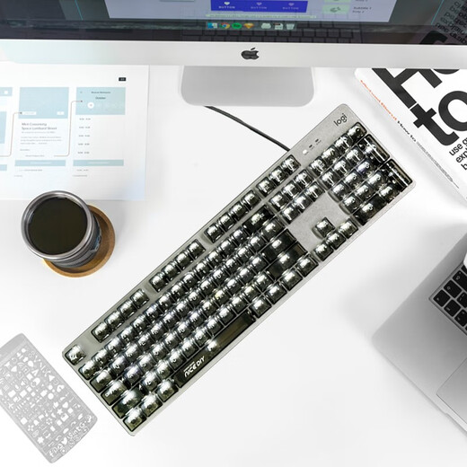 Logitech logitech K845 Wired Teckboard mecánico de la oficina Mecánico Flight E-Sports Hombres de alto valor Men y mujeres Té azul Roll Frost Blue Red Roll Roll
