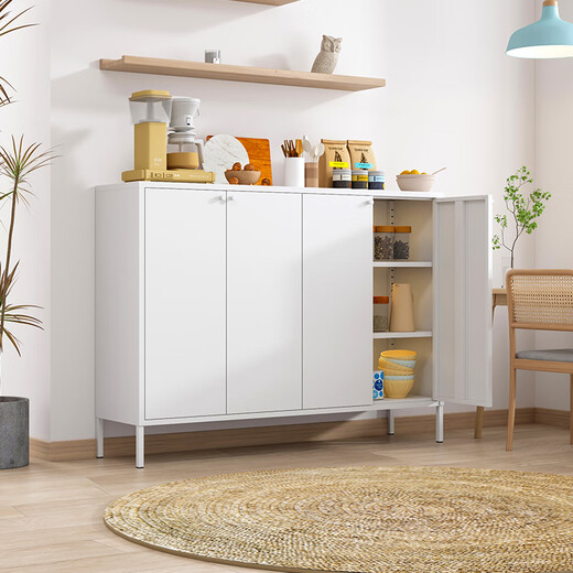 Pangdonglai quality sideboard iron glass sideboard living room storage light luxury wine cabinet household kitchen appliance eight door yellow 1355*650*400
