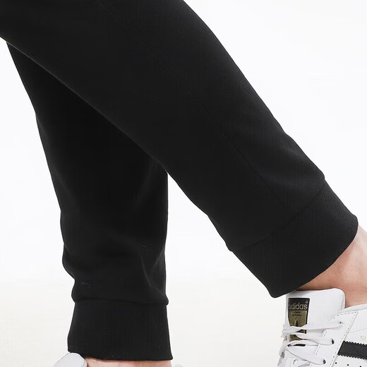 阿迪达斯（adidas）官方男裤 25秋季运动裤跑步训练裤子棉质透气宽松休闲长裤卫裤男 GK9226/黑色-单层/时尚logo L