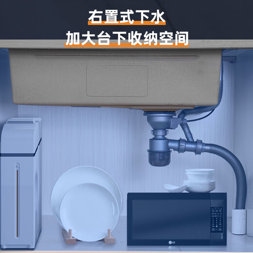 
Jiumuwang Kitchen Gun Gray Nano SUS304 Stainless Steel Handmade Sink Large Single Tank Table Top Middle Table Under Dish Washing Basin [Picking Faucet Water Cleaning Faucet Set] Silver 680X450mm