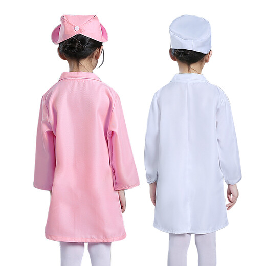 Guapo perrito niños Simulación de doctor Simulación y niña Baby Professional Play House Doctor juguete Toy enfermera ropa de cumpleaños Ropa de regalo de médico + sombrero (blanco)