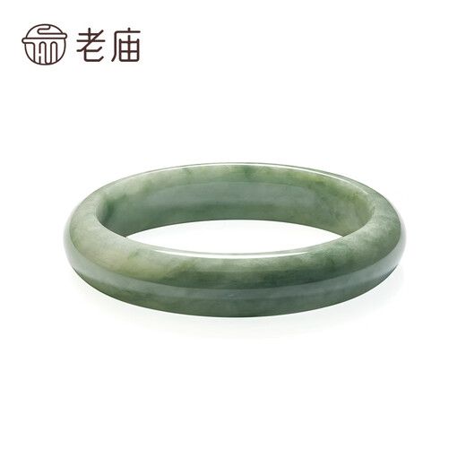 Laomiao Jade Bracelet Waxy Seed Women's Light Green Jade Bracelet Floating Flower Peace Bracelet for Girlfriend or Wife's Birthday Gift Light Green Jade Bracelet 54 Circles + Certificate + Gift Box