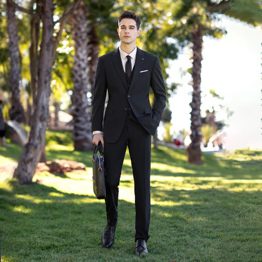 Vicutu Men's Suit Woard Business Formel Using Veste de banlieue Robe de mariée de marié noir 175 / 96B
