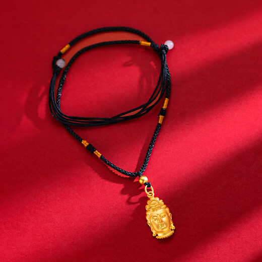 Dushen 18K gold pendant, ethnic style Guanyin pendant, Zhou family's same style Guanyin Bodhisattva pendant, fine Guanyin pendant