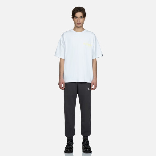 EVISU KURO  标志EK字母宽松短袖T恤男2ESGNM3TS686BZCT 白色 M 【宽松可选小1个尺码】