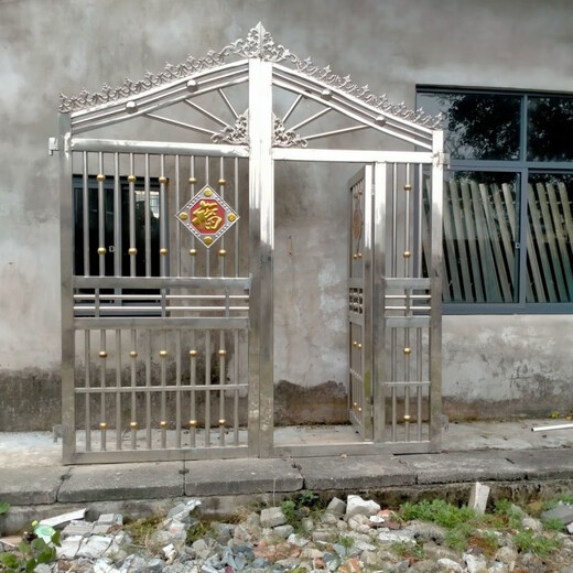 Qinkai double door courtyard stainless steel yard European style door country villa rural door double door fence yard door 201 2.5 meters