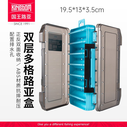 King Lure Box Multi-function Double-layer Pencil Minnow Lure Bait Box False Bait Box Bait Box Multi-layer Storage Box Fishing Gear Box Accessories Large/Blue