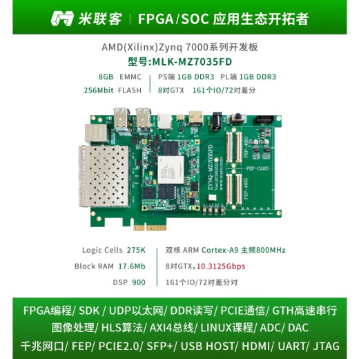 米联客  MLK MZ7035FD XILINX Zynq PCIE开发板ARM+FPGA7035  MZ7035FD工业级裸板
