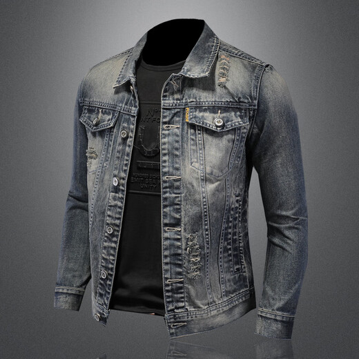 
ANDSEEYOU Brand Denim Jacket Men's National Trendy Clothing 2025 Spring New Fashion Simple Slim Denim Jacket Men 687 Models L