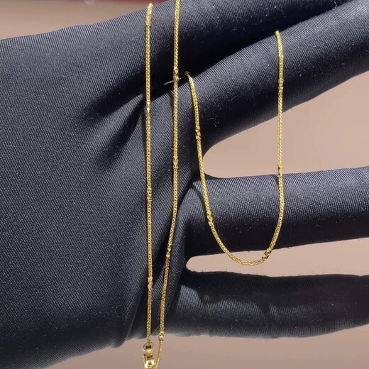 Zhongchi gold necklace, versatile O-shaped Chopard snake bone chain, clavicle chain, imitation gold color Valentine's Day birthday gift for girlfriend, gold Chopard bamboo chain, gold 0.2 5D