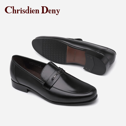 Chrisdien Deny imported men's shoes, calfskin lace-up formal shoes, business leather shoes, commuter derby shoes, black GAG9201N1J 42 (260mm)