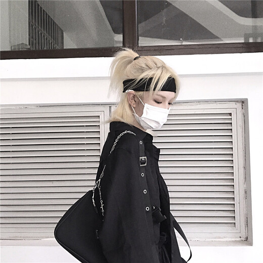 Pindai Sports Hair Band Dademia de cabeza de cabeza para mujeres Color sólido Diadario coreano Black Handsome Wolf Tail Band Payer Fare Men's Laving Hair Accessories Black