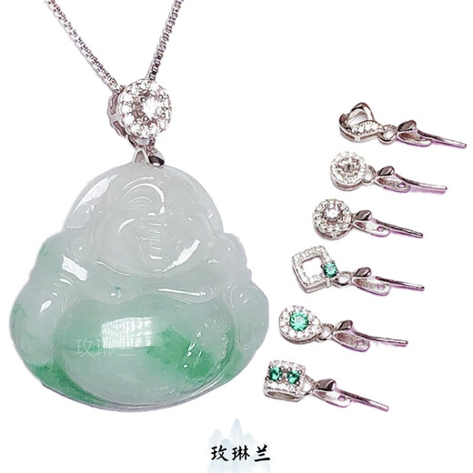 Fat Donglai same style pendant buckle head 18k gold Buddha Gong jade jade joint melon seed connecting buckle lanyard necklace silver style 4 white gold shopkeeper