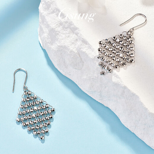 GsunG platinum earrings for women PT950 new laser beads ear hooks platinum fashionable earrings boutique earrings price by gram contact before bidding