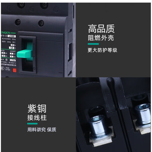 天正电气TENGENTGM1N 塑壳断路器总闸开关100A12250A400A63 TGM1N-400L/3300350A