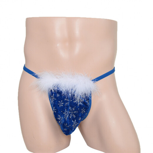 ROSELEX confidential delivery men's sexy thong plush temptation butt lift intercourse without taking off sexy snowflake red one size