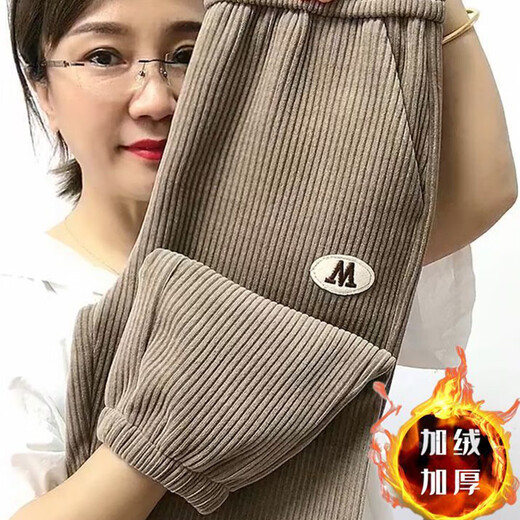 智兜兜灯草绒女裤灯心绒裤女加绒不加绒灯捡漏加绒加厚灯芯绒裤子女秋 9196-芥末绿色(款) 加绒 M