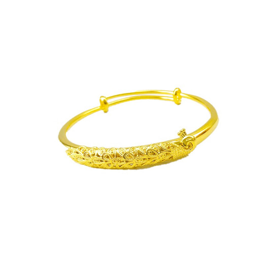 Qianjun Jewelry 18K women's peacock bracelet gold push-pull adjustable ancient bracelet peacock push-pull bracelet