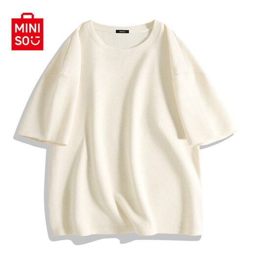 Miniso (Miniso) Футболка мужская мужская летняя мужская камелия Green Liek Olde 2025 Новая тяжелая вафельная, полузащиленная лесная зеленая (Big Sunshine Camellia) L /175 (полный возврат средств на 30 дней качества).