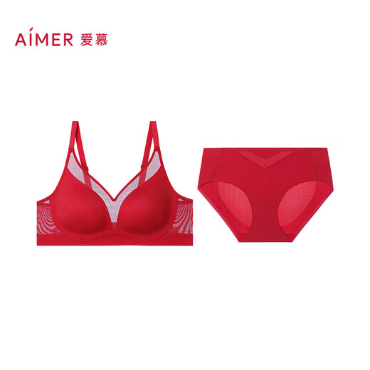 Aimu Oxygen Patch Wireless Bra Wedding Red Set AM179353 Aimu Red 165