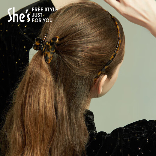 She s Akiko light retro acetate plate small clip tortoiseshell color shark clip birthday gift for girlfriend