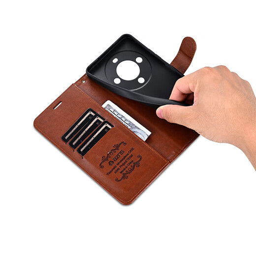 AZNS Huawei Enjoy 70X Mobile Case Flip-Fold Leather Case BRE-AL80 Protection Anti-fall 5G Front and Rear Fully-inclusive Soft Case Side-In-Card Wallet-style Retro Business Men and Women New Style Enjoy 70X [Black] Flip-Fold Leather Case