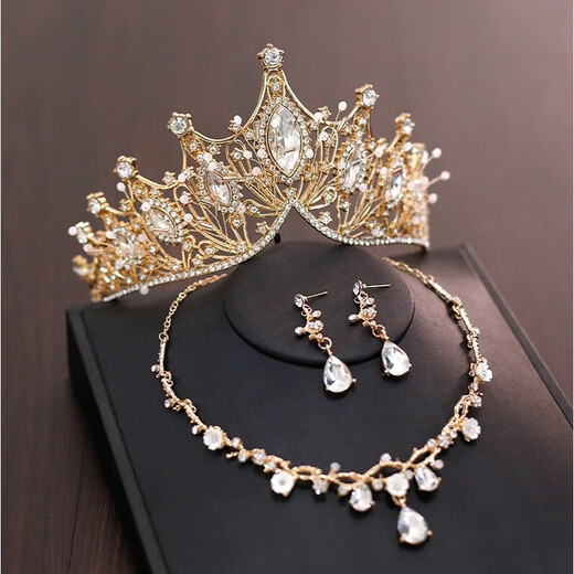 VAN OCEAN ANNORA Crown Tiara Internet Celebrity Coming of Age Ceremony Princess 18th Birthday Bride Rhinestone Wedding Main Wedding Dress Crown Wedding Single Crown Golden