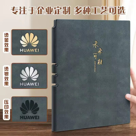 Faramon A5 leather notebook pen insert inspirational text business notepad diary handbook soft copy conference record book event gift custom logo B5-promising future