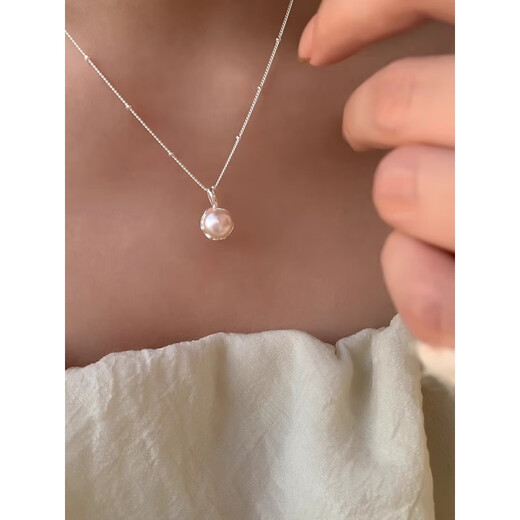 Shi Yuji S925 silver pearl necklace for women, clavicle chain, natural freshwater pearl non-fading pendant, single necklace for women, S925 silver