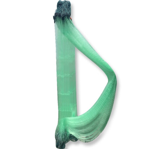 Yuxige sticky fish net fish net three-layer fishing net green silk sunken net fishing net hanging net to catch fish wire mesh sticky fish net crucian carp fish net 3 meters high 6 fingers 100 meters long three-layer sunken net lead pendant style