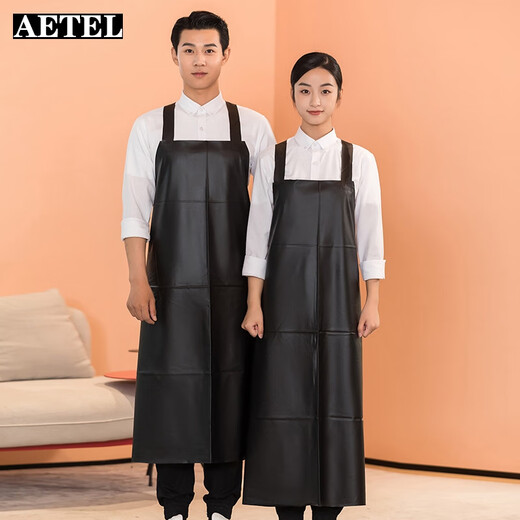 AETEL beef tendon PU soft leather apron waterproof and oil-proof dishwashing fish killing kitchen apron work clothes seafood aquatic catering special