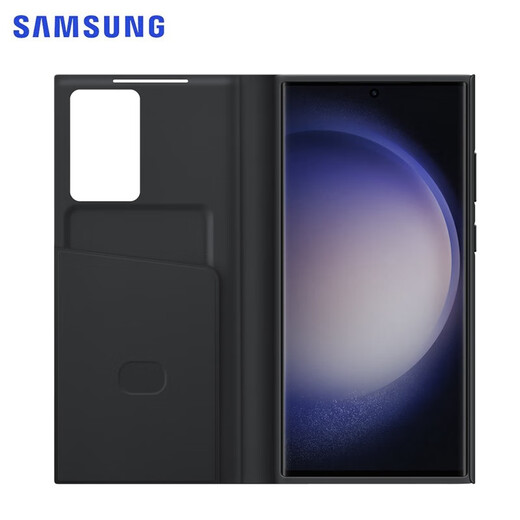 三星（SAMSUNG）Galaxy S23 Ultra原装手机壳 智能视窗保护套s23u插卡式保护壳 黑色
