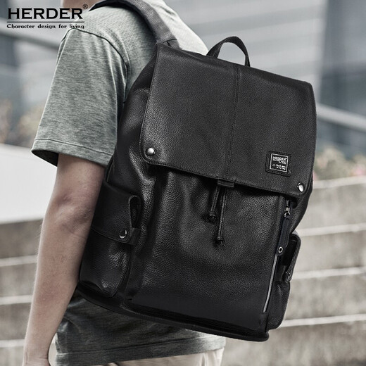 Hedener backpack men's head layer cowhide backpack business large capacity trendy casual multifunctional schoolbag travel computer bag