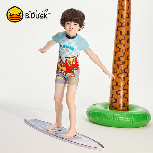 B.Duck little yellow duck infant swimsuit male and female baby one-piece swimsuit children's swimsuit winter hot spring