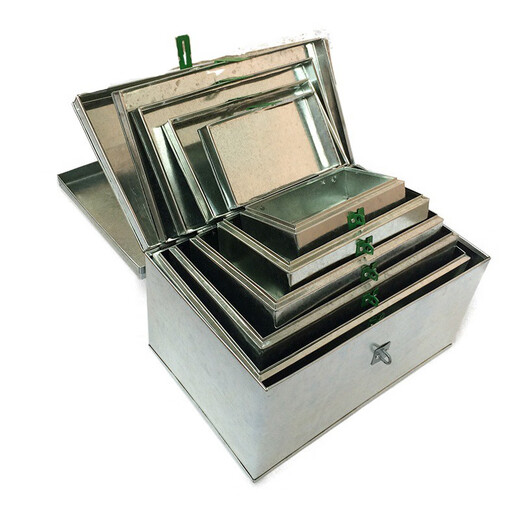 Huixiang lockable iron box metal storage box money box iron box white iron cover and thickened tool box large handmade box storage No. 1 16*9.5*6