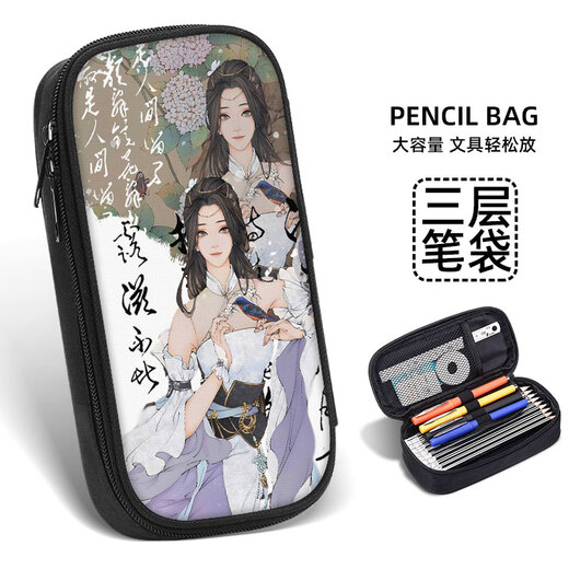 Nishuihan Bleistiftbeutel Grundschüler Federmäppchen Junior High School Schüler Federmäppchen Federmäppchen Junge Junge Jungen Briefpapier Bleistiftbeutel Schüler Briefpapierbeutel Mädchen 2025 Neu Retro-Stil Leinwand Bleistiftbeutel ZQ16790