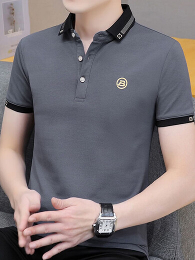 南极人男士短袖t恤翻领po.lo衫上衣服刺绣图标半截袖男装夏季休 683白色+679白色 M