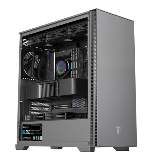 GALAXY Metal Master E210 Desktop-Computergehäuse (zwei Seitenteile aus Eisen/TYP-C/kompatibel mit E-ATX/unterstützt 360-Grad-Wasserkühlung/11 Lüfterpositionen/Farbe: Schlachtschiffgrau)